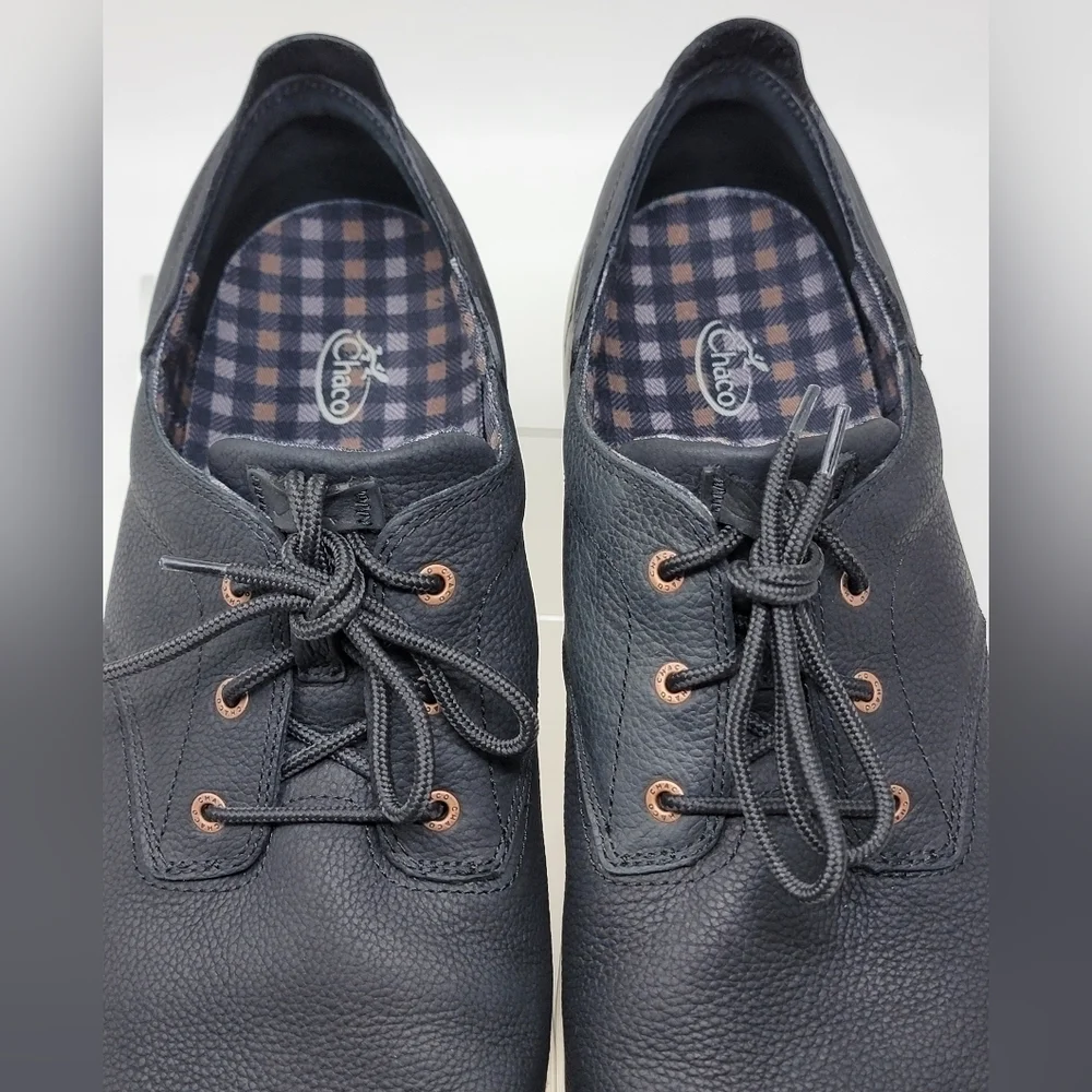 Chaco Men's Davis Lace Black Leather Casual Sneakers Shoes Size 14 US J106259